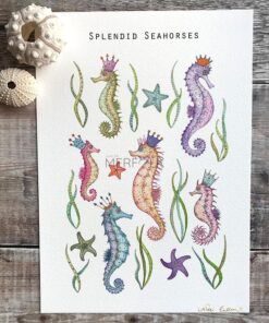 Spendid Seahorses A4 Print