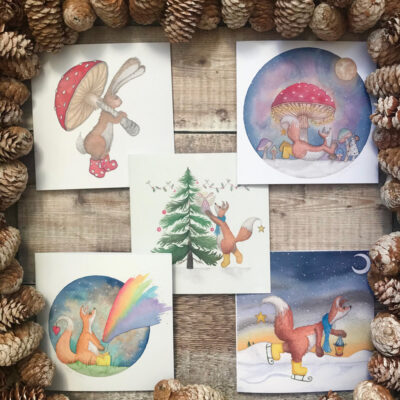 Felix fox and friends whimsical Xmas card collection