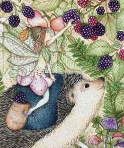 Close up of The Hedghog & the Hedgerow Foraging Fairy