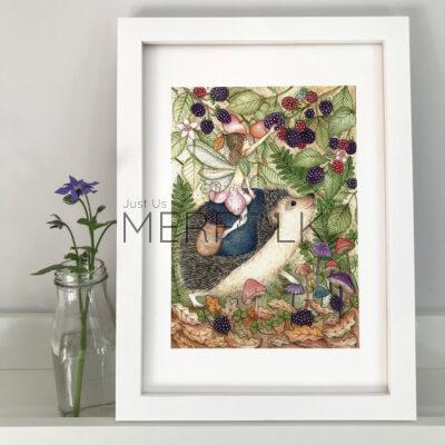The Hedgerow Forager A4 Print