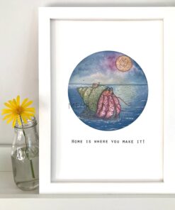 Framed a4 Picrure or Hermy The Hermmit Crab and Lionel the Limpet, Home is where you make it!