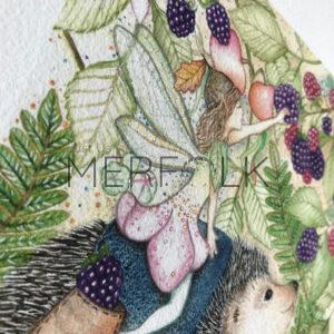 A Close Up of the Hedgerow Forager Fairy and Hedgehog