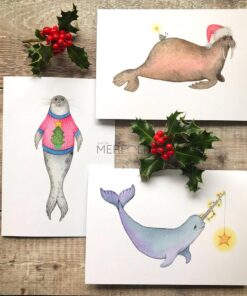 Festive Mamal Marine Christmas Cards for Sea Lovers