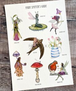 fairy spotter's guide a4 print watercolour fairies