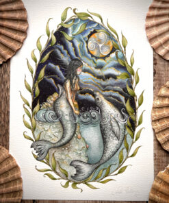 Eddrachillis selkie print. Mythology art