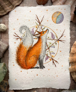 Beltane fox with star and moon